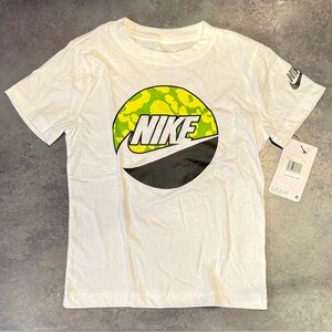 Nike White and Yellow Graphic Tee
